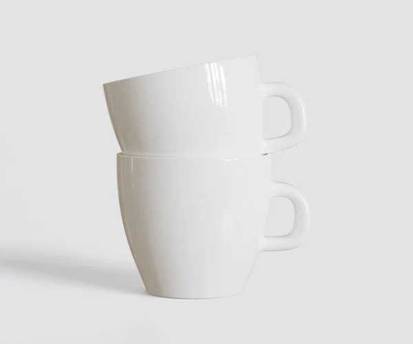 Cup Vit Färg Och Realistiska Textur — Stockfoto