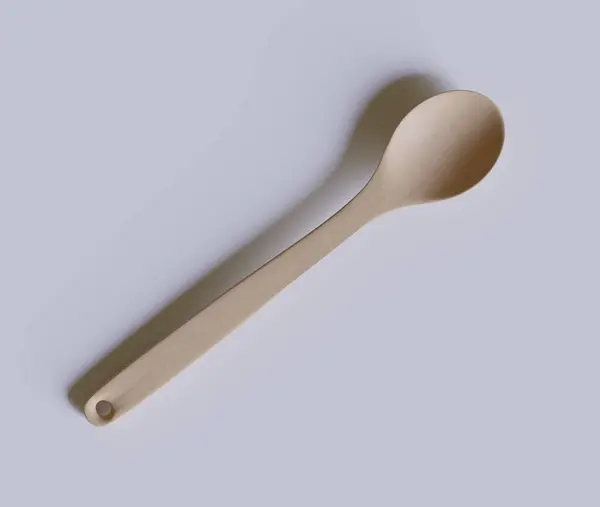 Spoon Flatware Wood Texture Rendering White Background — Stock Photo, Image
