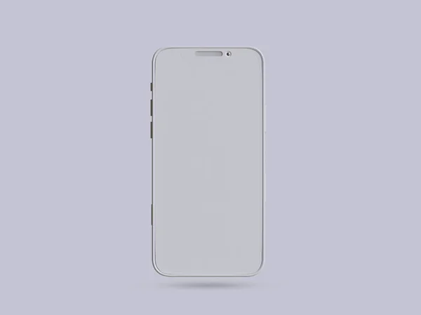 Πηλός Τηλέφωνο Λευκό Φόντο Και Smartphone Έγχρωμη Οθόνη Αφής Καθιστώντας — Φωτογραφία Αρχείου