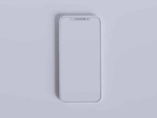 Ton Telefon Weißer Hintergrund Und Smartphone Farbe Touchscreen Rendering — Stockfoto