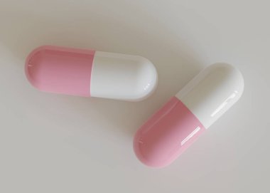 Gerçekçi hap ya da tamamlayıcı illüstrasyon 3B oluşturma