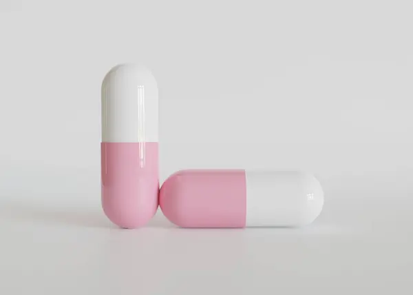 Realisztikus Pill Vagy Suplement Illusztráció Rendering — Stock Fotó