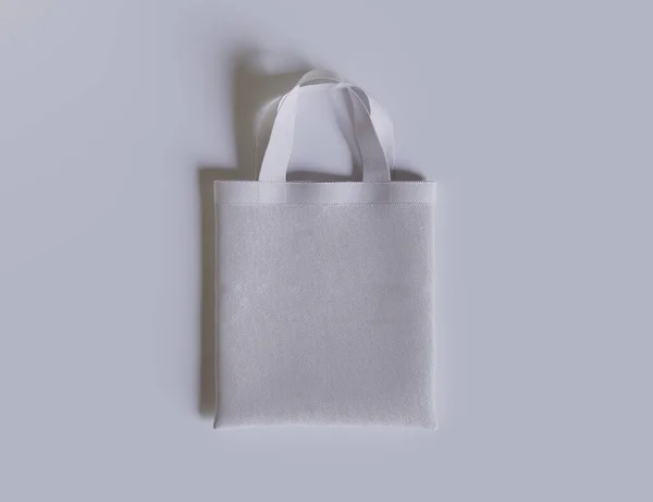 Tote Çanta Beyaz Renk Gerçekçi Doku Oluşturma — Stok fotoğraf