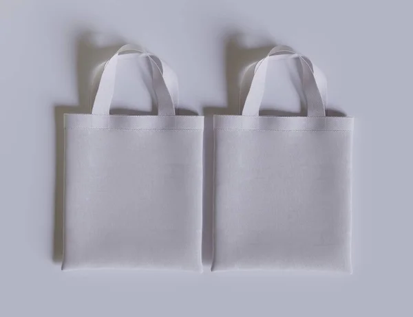 Tote Çanta Beyaz Renk Gerçekçi Doku Oluşturma — Stok fotoğraf