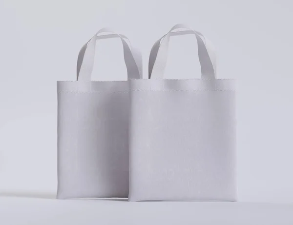 Tote Bag Colore Bianco Texture Realistica Rendering — Foto Stock