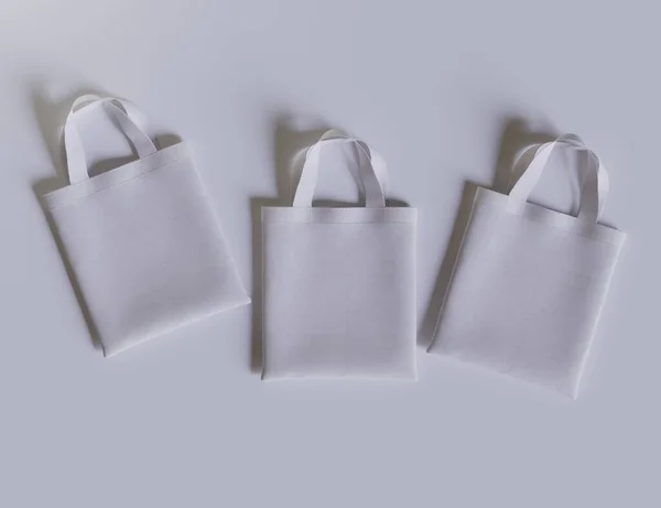 Tote Bag Weiße Farbe Und Realistische Textur Rendering — Stockfoto