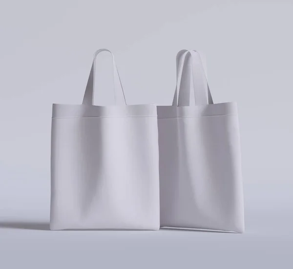 Tote Bag Colore Bianco Texture Realistica Rendering — Foto Stock