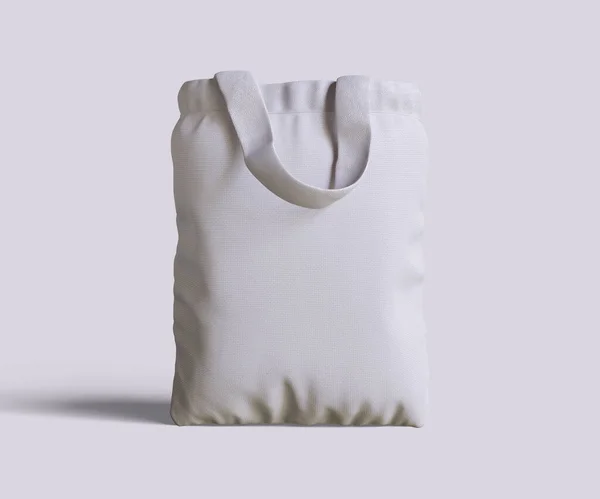 3Dソフトウェアイラストによるトートバッグの白い色と現実的なテクスチャ — ストック写真