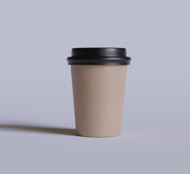 Gerçekçi renkte kahve fincanı ve 3 boyutlu yazılım tarafından kaplanmış siyah desenler.