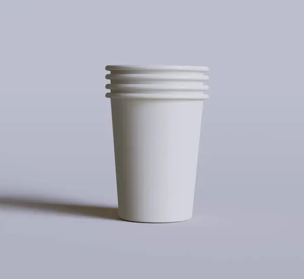 Kaffeetasse Mit Realistischen Farben Und Texturen Mit Schwarzem Deckel Gerendert — Stockfoto