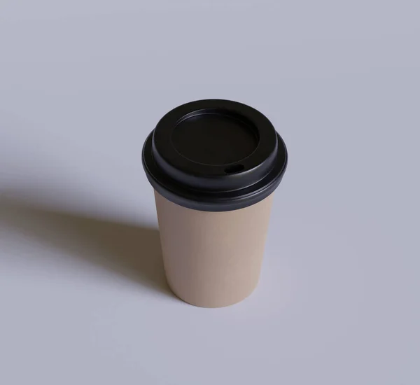 Tazza Caffè Con Colori Realistici Texture Con Copertina Nera Resa — Foto Stock