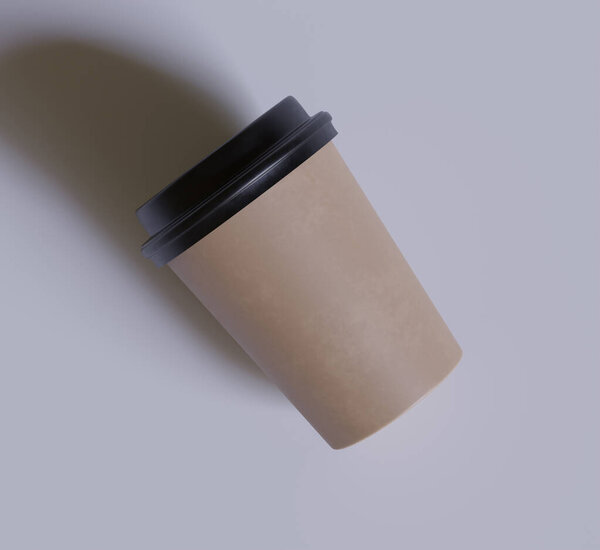 Кофейная чашка с реалистичным цветом и текстурами с черным покрытием