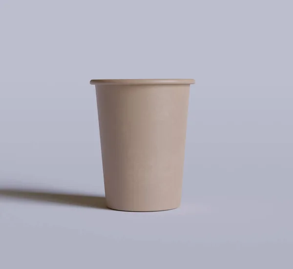 Kaffeetasse Mit Realistischen Farben Und Texturen Mit Schwarzem Deckel Gerendert — Stockfoto