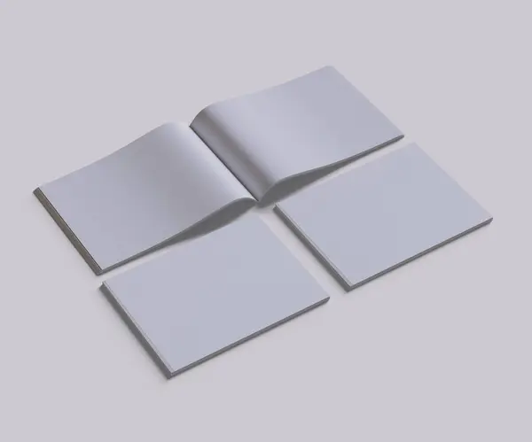 Белый Цвет Реалистичная Текстура Журнала Lanscape — стоковое фото