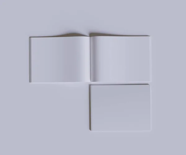 Белый Цвет Реалистичная Текстура Журнала Lanscape — стоковое фото