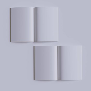 A4 Potrait Dergisi beyaz renk ve 3D oluşturan gerçekçi doku