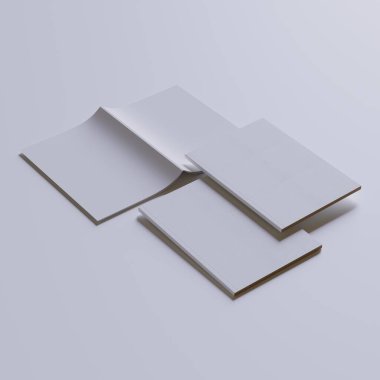 A4 Potrait Dergisi beyaz renk ve 3D oluşturan gerçekçi doku