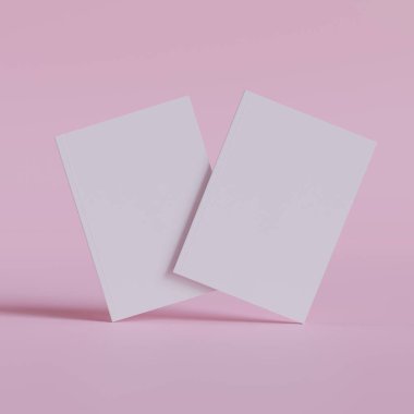 A4 Potrait Dergisi beyaz renk ve 3D oluşturan gerçekçi doku