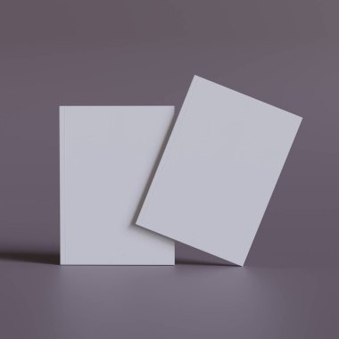 A4 Potrait Dergisi beyaz renk ve 3D oluşturan gerçekçi doku