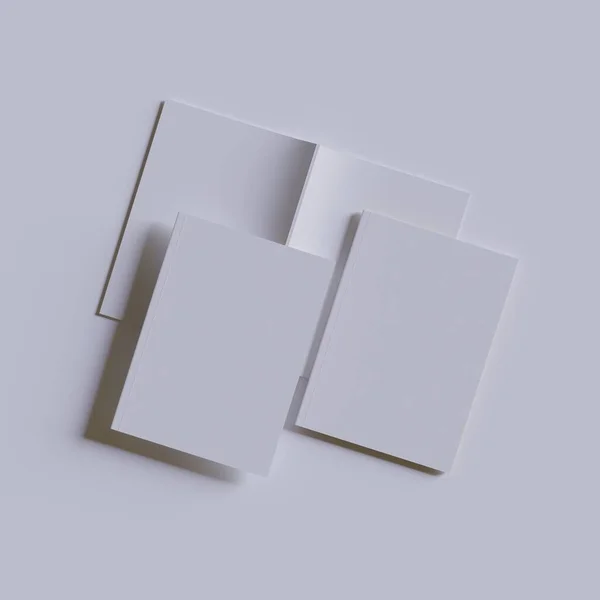 Potrait Magazine White Color Realistic Texture Rendering — Stock Photo, Image
