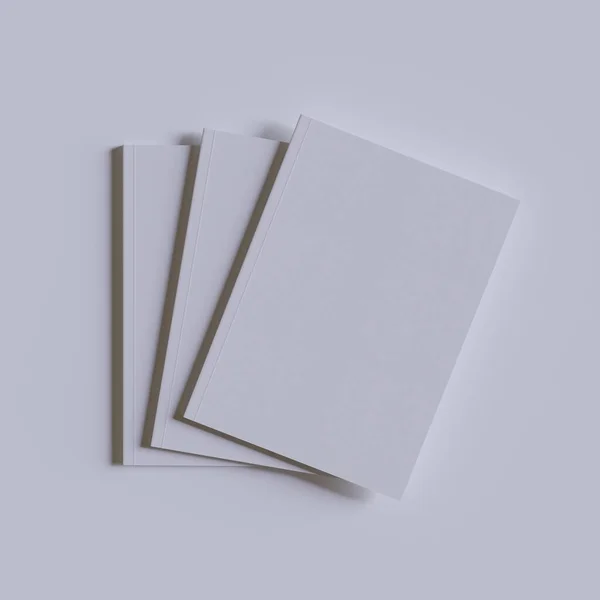 Potrait Magazine White Color Realistic Texture Rendering — Stock Photo, Image