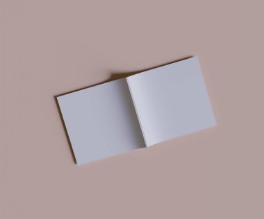 Magazine Square beyaz rengi ve gerçekçi doku modelleme ve 3D Yazılım İllüstrasyonu ile oluşturma