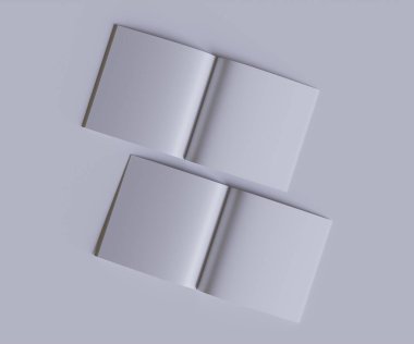 Magazine Square beyaz rengi ve gerçekçi doku modelleme ve 3D Yazılım İllüstrasyonu ile oluşturma