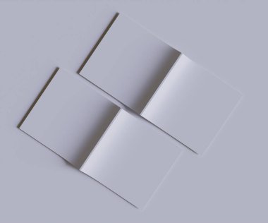 Magazine Square beyaz rengi ve gerçekçi doku modelleme ve 3D Yazılım İllüstrasyonu ile oluşturma