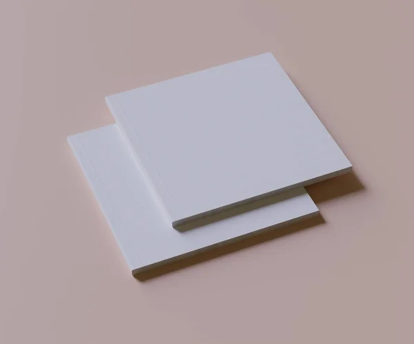 Magazine Color Blanco Cuadrado Modelado Renderizado Textura Realista Con Ilustración — Foto de Stock