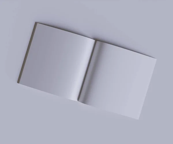 Rivista Quadrata Colore Bianco Texture Realistica Modellazione Rendering Con Software — Foto Stock
