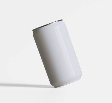 Soda beyaz renk veya katı renk ve 3B yazılım resimlemesi oluşturan gerçekçi doku