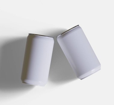 Soda beyaz renk veya katı renk ve 3B yazılım resimlemesi oluşturan gerçekçi doku