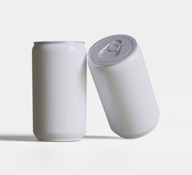 Soda beyaz renk veya katı renk ve 3B yazılım resimlemesi oluşturan gerçekçi doku