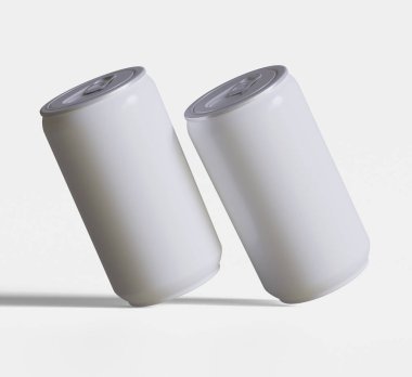 Soda beyaz renk veya katı renk ve 3B yazılım resimlemesi oluşturan gerçekçi doku