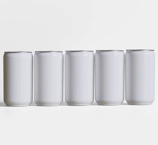 Soda Może Biały Kolor Lub Kolor Stały Realistyczne Tekstury Renderowania — Zdjęcie stockowe