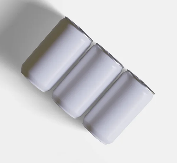 Soda Kann Weiße Farbe Oder Durchgefärbte Farbe Und Realistische Texturwiedergabe — Stockfoto