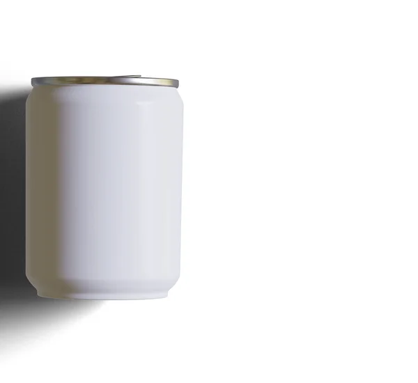 Tamanho Pequeno Mini Tamanho Lata Refrigerante Com Uma Cor Branca — Fotografia de Stock