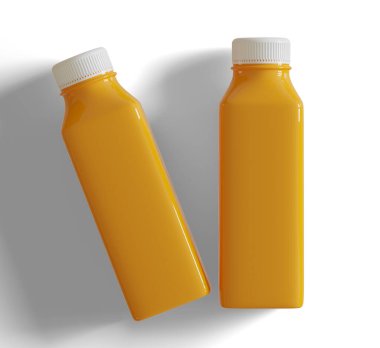 Portakal suyu veya Meyve Suyu Şişesi İllüstrasyon 3D