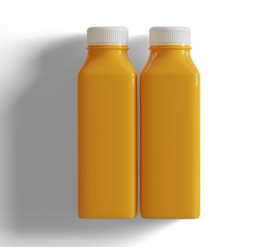 Portakal suyu veya Meyve Suyu Şişesi İllüstrasyon 3D