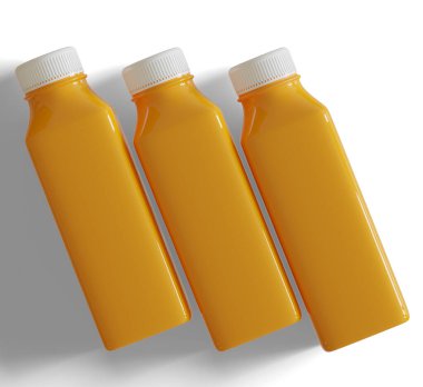 Portakal suyu veya Meyve Suyu Şişesi İllüstrasyon 3D