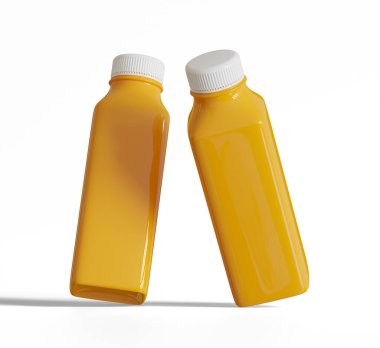 Portakal suyu veya Meyve Suyu Şişesi İllüstrasyon 3D