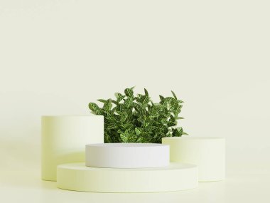 Podyum ürün sahne sunumu gerçekçi canlandırma illüstrasyonu