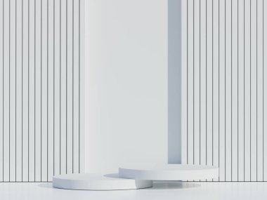 Podyum ürün sahne sunumu gerçekçi canlandırma illüstrasyonu