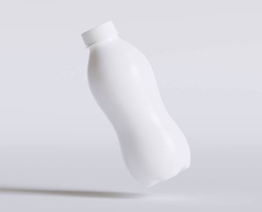 Süt Plastik Şişe Beyaz Renk ve 3 boyutlu gerçekçi doku