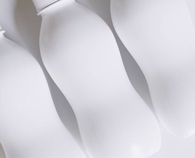 Süt Plastik Şişe Beyaz Renk ve 3 boyutlu gerçekçi doku