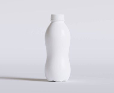 Süt Plastik Şişe Beyaz Renk ve 3 boyutlu gerçekçi doku