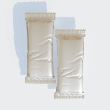  Gerçekçi dokusu parlak veya parlak olan protein çubuğu paketleme gerçekçi görünüm metalik görünüm