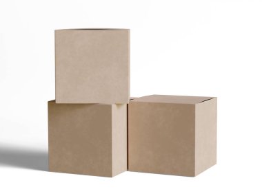 Kare kutu paketleme beyaz arka plan renkli karton kağıt gerçekçi desenli