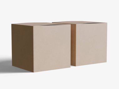 Kare kutu paketleme beyaz arka plan renkli karton kağıt gerçekçi desenli