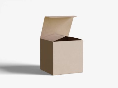 Kare kutu paketleme beyaz arka plan renkli karton kağıt gerçekçi desenli